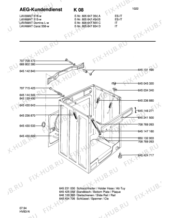 Взрыв-схема стиральной машины Aeg LAV518W - Схема узла Housing 001